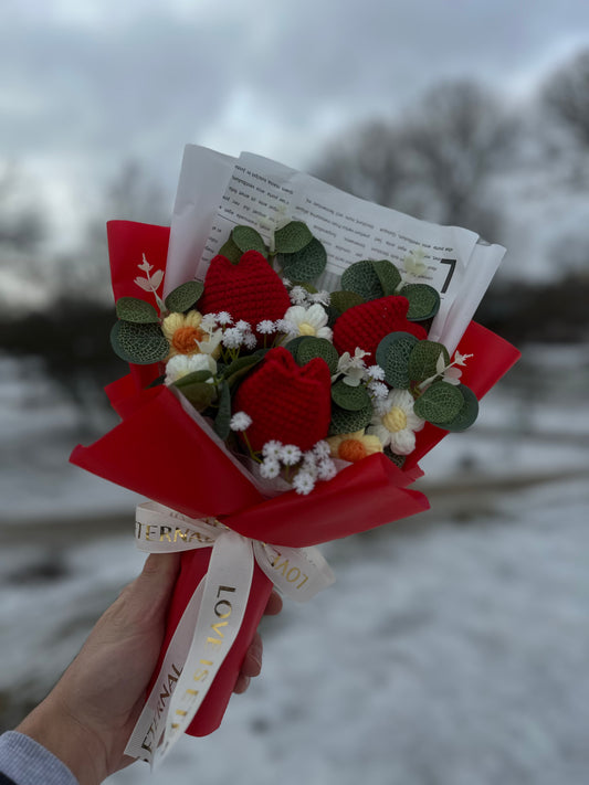 Bukiet z dzianiny | Gipsówka