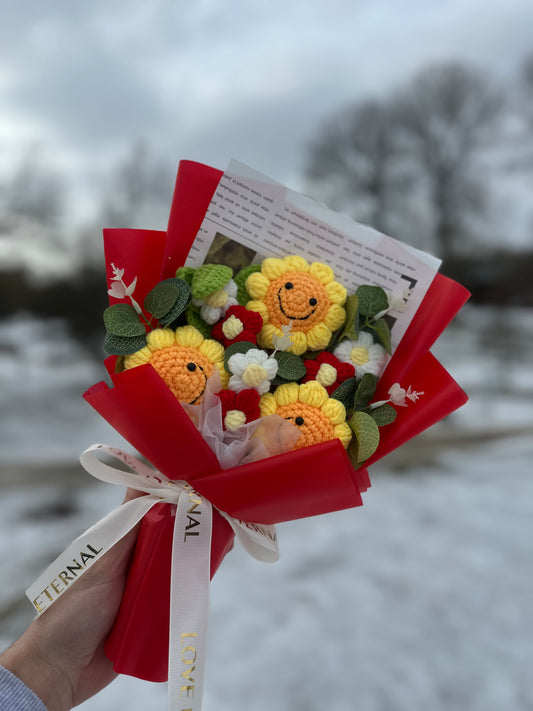 Bukiet z dzianiny | Słoneczniki